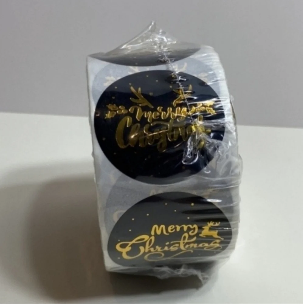 Merry christmas 100 stickers sel adhesive